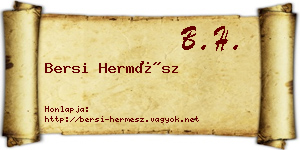 Bersi Hermész névjegykártya